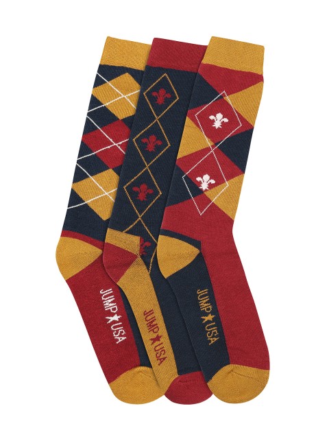 

JUMP USA Men Pack of 3 Calf Length socks, Navy blue