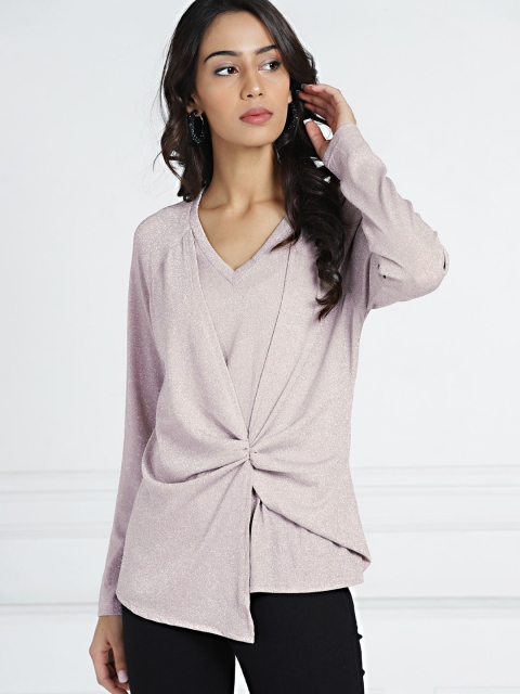 

All About You Women Silver-Toned Shimmer Top