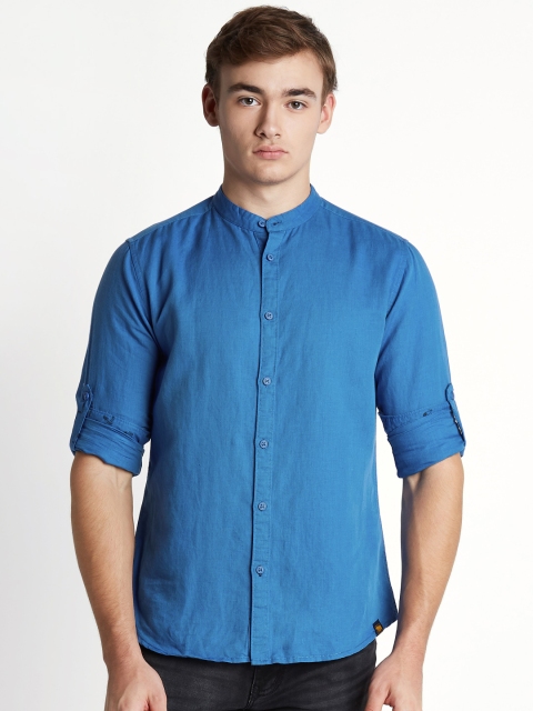 

Urban Ranger by pantaloons Men Blue Slim Fit Solid Casual Shirt
