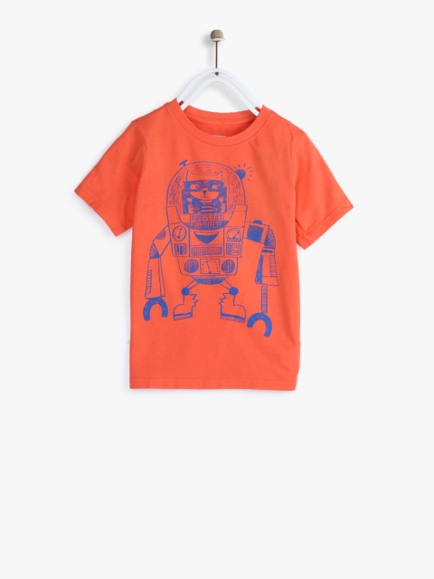 

The Childrens Place Boys Orange Printed Round Neck T-shirt
