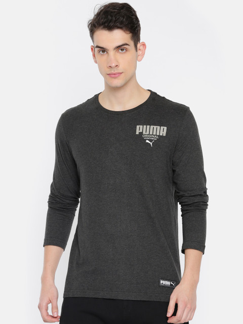 

Puma Men Charcoal Solid Round Neck T-shirt