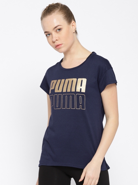 

Puma Women Navy Blue Modern Sport Graphic Printed T-shirt
