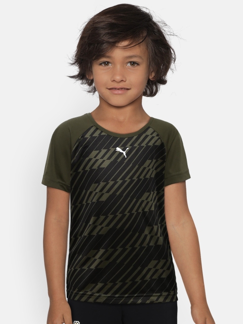 

Puma Boys Green & Black Printed Gym Graphic AOP Tee B T-shirt