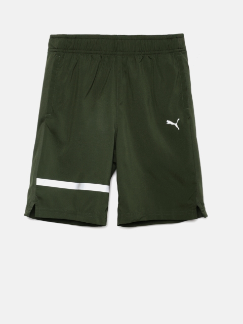 

Olive Green Solid Regular Fit Shorts