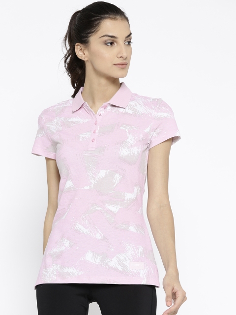 

Puma Women Pink Printed Polo Collar T-shirt