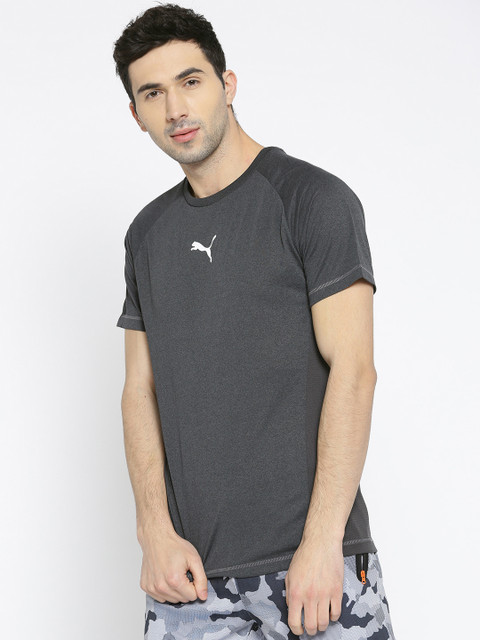 

Puma Men Charcoal Solid Round Neck T-shirt