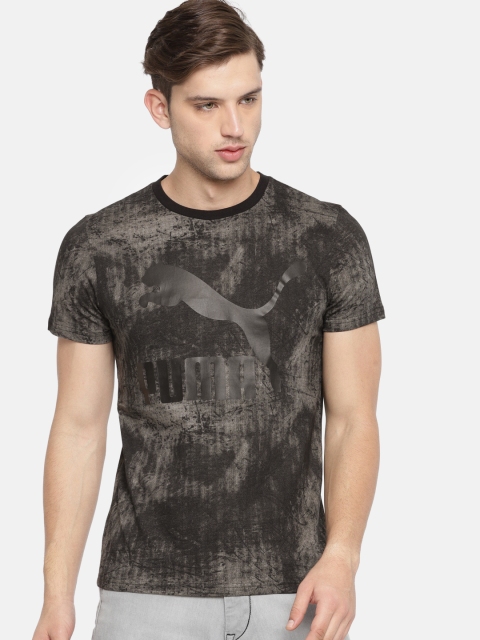 

Puma Men Black & Grey Classics Graphic Round Neck Printed T-shirt