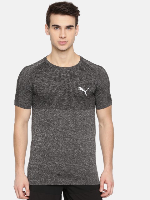 

Puma Men Charcoal Grey Slim Fit evoKNIT Basic T-Shirt