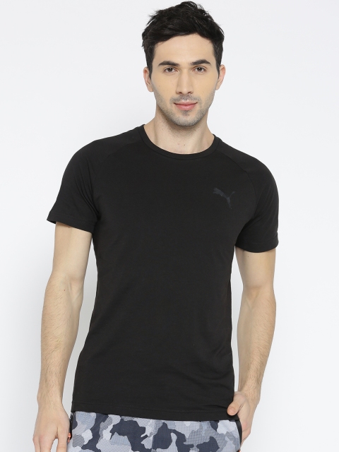 

Puma Men Black Solid Round Neck T-shirt
