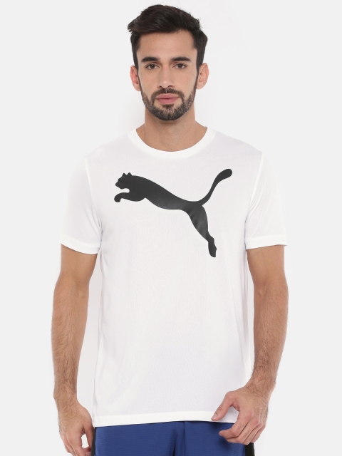 

Puma Men White Printed dryCELL ESS Active Big Logo T-shirt
