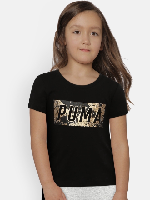 

Puma Girls Black Printed Round Neck T-shirt