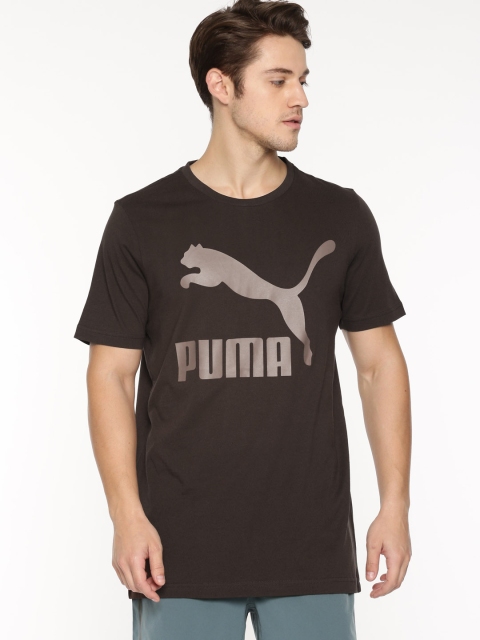 

Puma Men Brown Printed Classics Logo Round Neck T-shirt