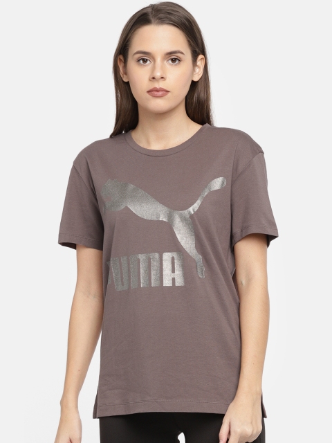 

Puma Women Mauve Printed Round Neck T-shirt