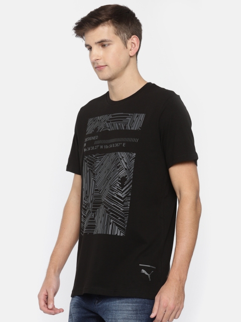

Puma Men Black Printed Round Neck T-shirt