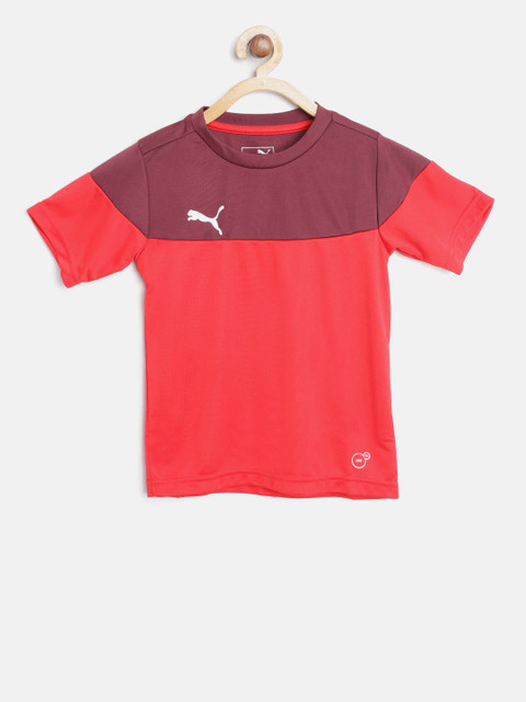 

Puma Unisex Red Play Colourblocked Round Neck T-shirt