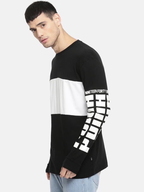 

Puma Men Black Printed Round Neck Rebel Up LS T-shirt