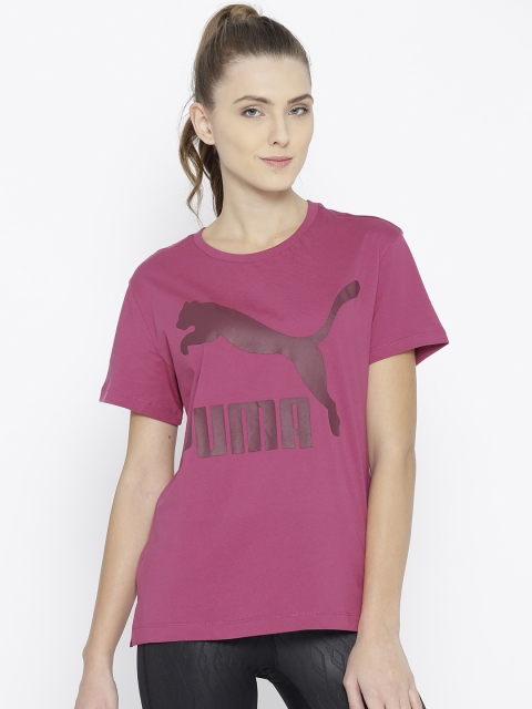

Puma Women Pink Printed Round Neck T-shirt