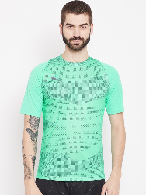 

Puma Men Sea Green & Charcoal Grey Printed Slim Fit ftblNXT Graphic Training T-shirt