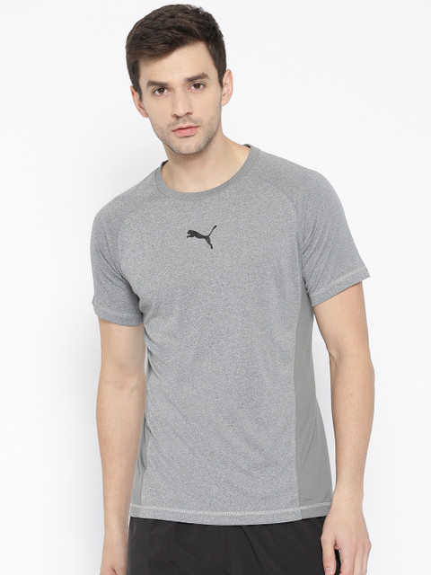 

Puma Men Grey Solid Slim Fit Tec Sports T-Shirt