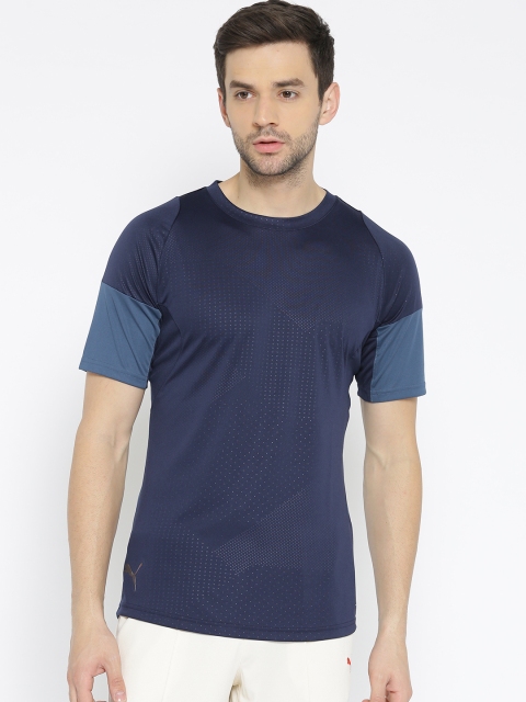 

Puma Men Blue Printed Round Neck T-shirt