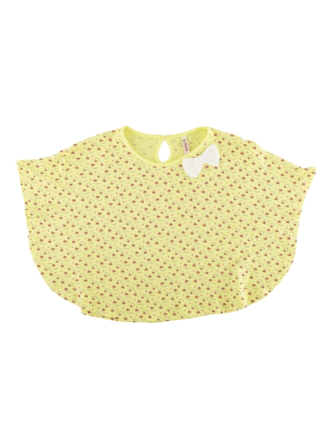 

CHALK by Pantaloons Girls Yellow Printed Cape Top