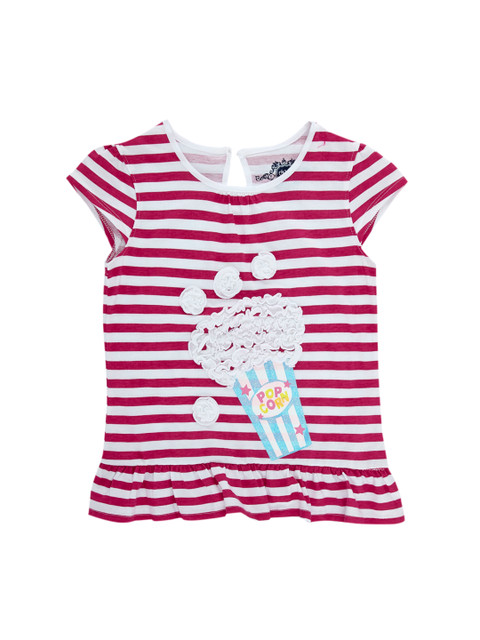 

CHALK by Pantaloons Girls White Striped Round Neck T-shirt