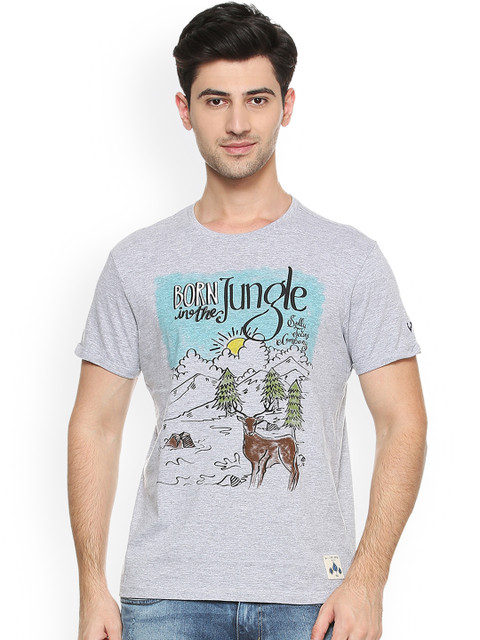 

Solly Jeans Co. Men Grey Printed Round Neck T-shirt