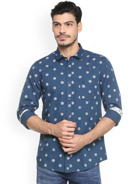 

Solly Jeans Co. Men Blue Regular Fit Printed Casual Shirt