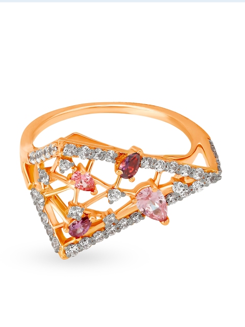 

Mia by Tanishq 14-Karat Rose Gold Cubic Zirconia Finger Ring