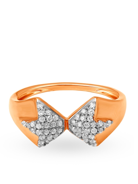 

Mia by Tanishq 14-Karat Rose Gold Cubic Zirconia Finger Ring