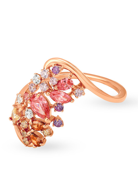 

Mia by Tanishq 14-Karat Rose Gold Cubic Zirconia Finger Ring