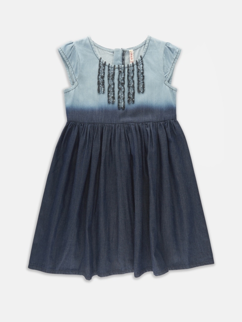 

CHALK by Pantaloons Girls Blue Solid A-Line Dress