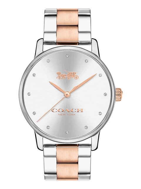 

Coach Women Silver-Toned & Rose Gold Analogue Watch