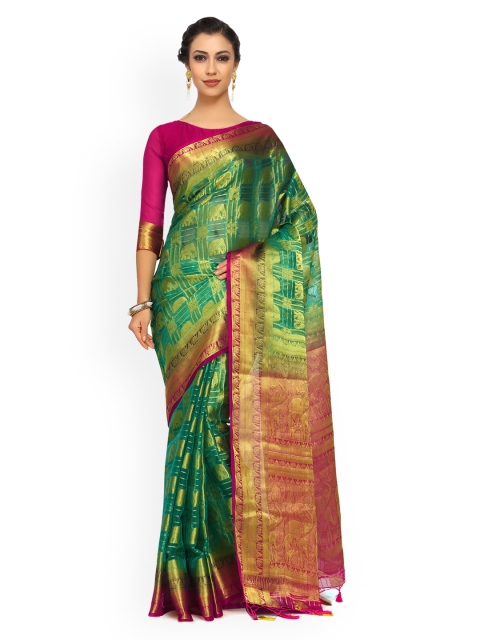 

MIMOSA Green Organza Woven Design Kanjeevaram Saree