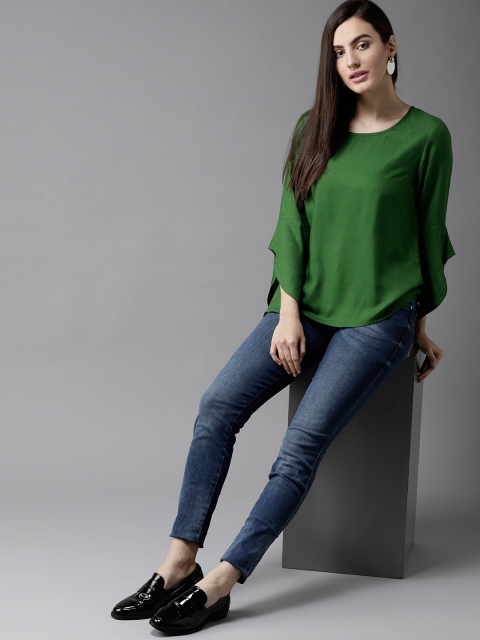 

HERE&NOW Women Green Solid Top