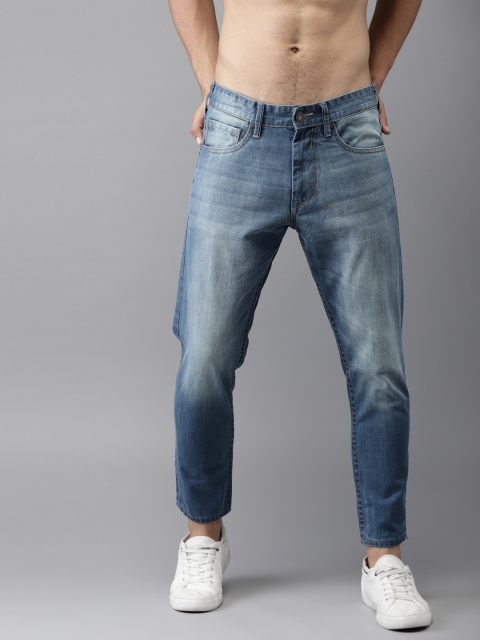 

Moda Rapido Men Blue Slim Fit Mid-Rise Clean Look Cropped Jeans