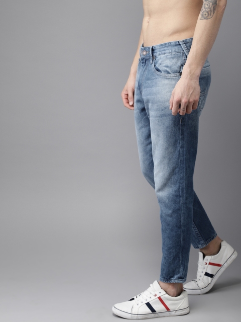 

Moda Rapido Men Blue Slim Fit Mid-Rise Clean Look Stretchable Cropped Jeans