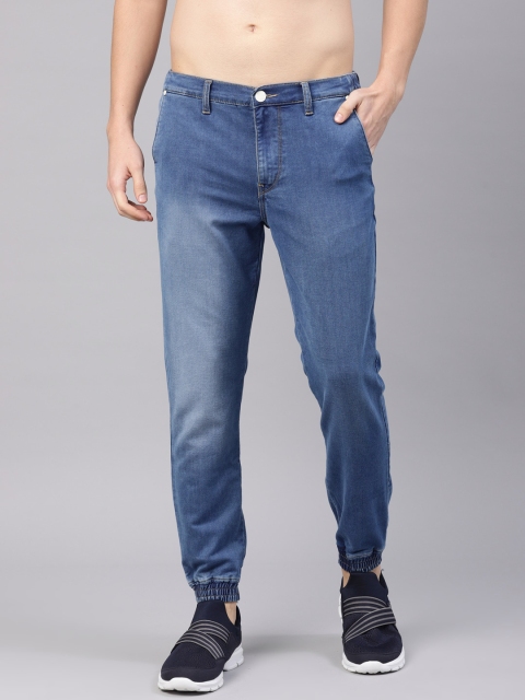 

HRX by Hrithik Roshan Men Blue Jogger Mid-Rise Clean Look Stretchable Jeans