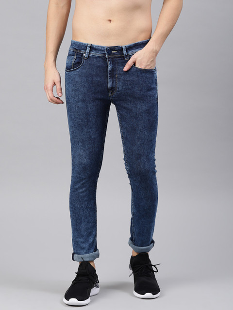 

HRX by Hrithik Roshan Men Blue Skinny Fit Mid-Rise Clean Look Stretchable Jeans