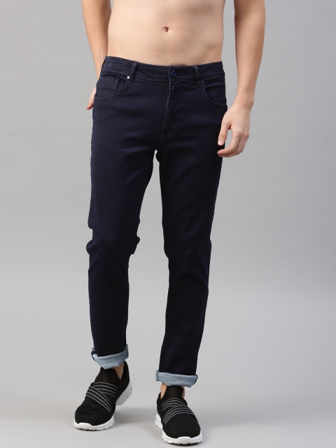 

HRX by Hrithik Roshan Men Navy Blue Slim Fit Mid-Rise Clean Look Stretchable Jeans