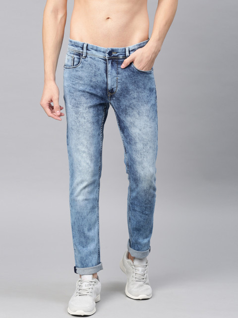 

HRX by Hrithik Roshan Men Blue Slim Fit Low-Rise Clean Look Stretchable Jeans