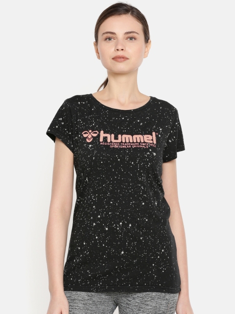 

hummel Women Black Printed Round Neck T-shirt