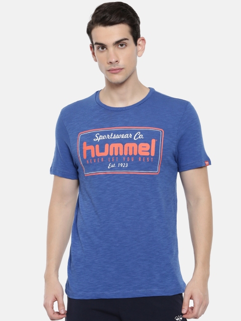 

hummel Men Blue Printed Round Neck T-shirt