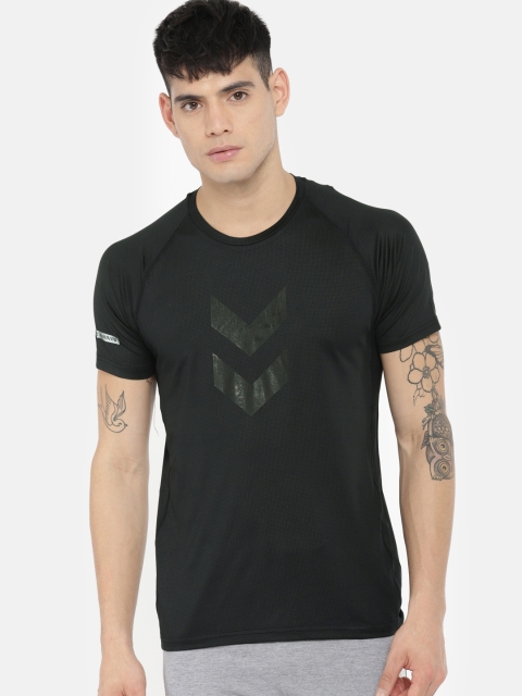 

hummel Men Black Printed Round Neck T-shirt