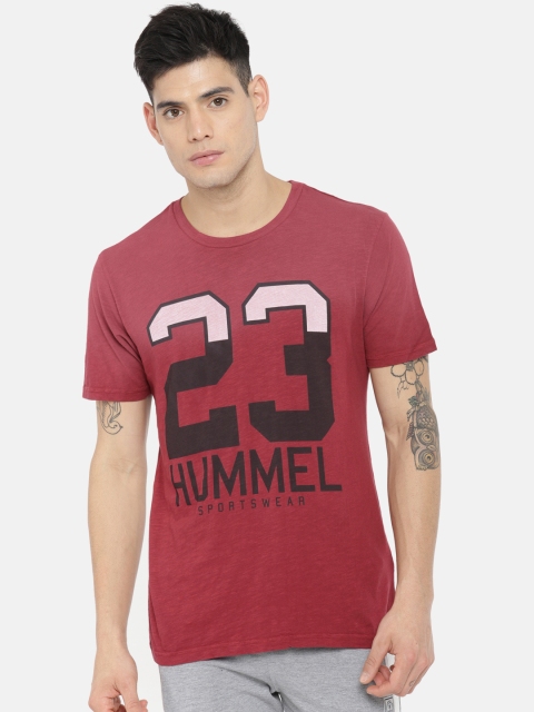 

hummel Men Red Printed Round Neck T-shirt