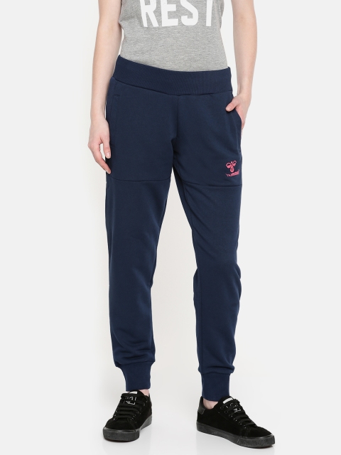 

hummel Women Navy Blue Solid Joggers