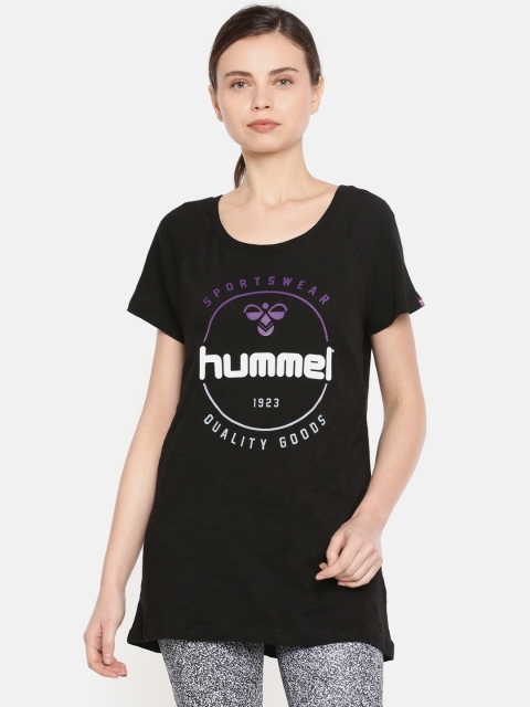 

hummel Women Black Printed Round Neck T-shirt
