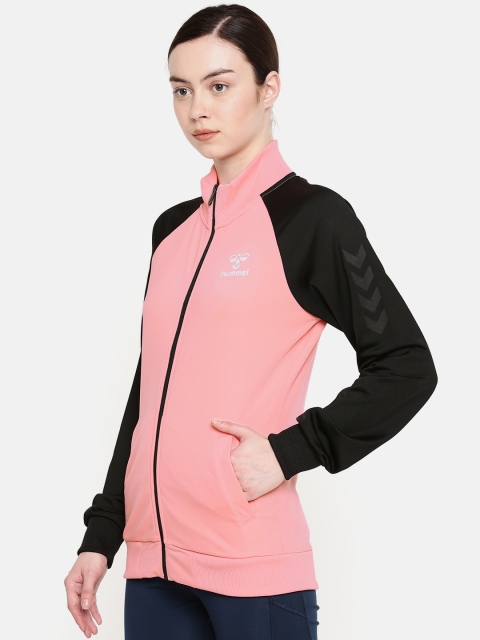 

hummel Women Peach-Coloured Solid Sporty Jacket