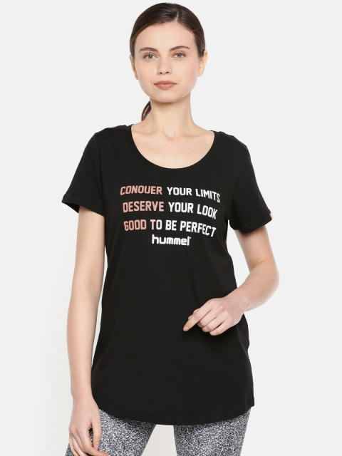 

hummel Women Black Printed Round Neck KALLEL T-shirt