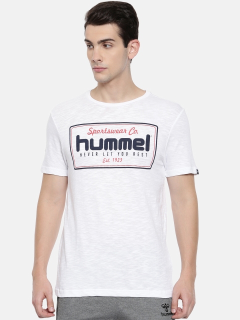 

hummel Men White Printed Round Neck LAITON T-shirt